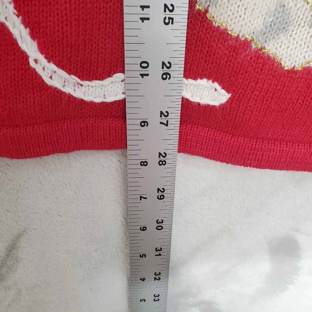 Storybook Knits Sweater Womens 2XL Red Christmas Siamese Cat Cardigan NWT - Picture 7 of 7